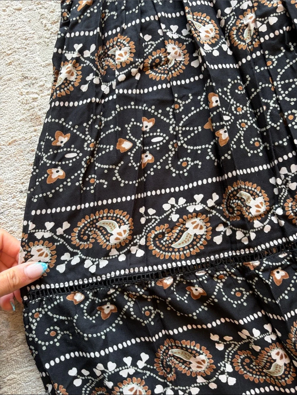Angie Black Paisley Print Maxi Dress - Picture 4 of 4